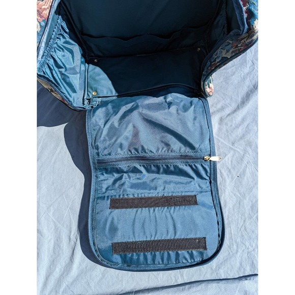 Ascot Travel Carry-on Floral Canvas Bag Luggage Vintage- Unused- Shoulder Strap - Picture 10 of 11